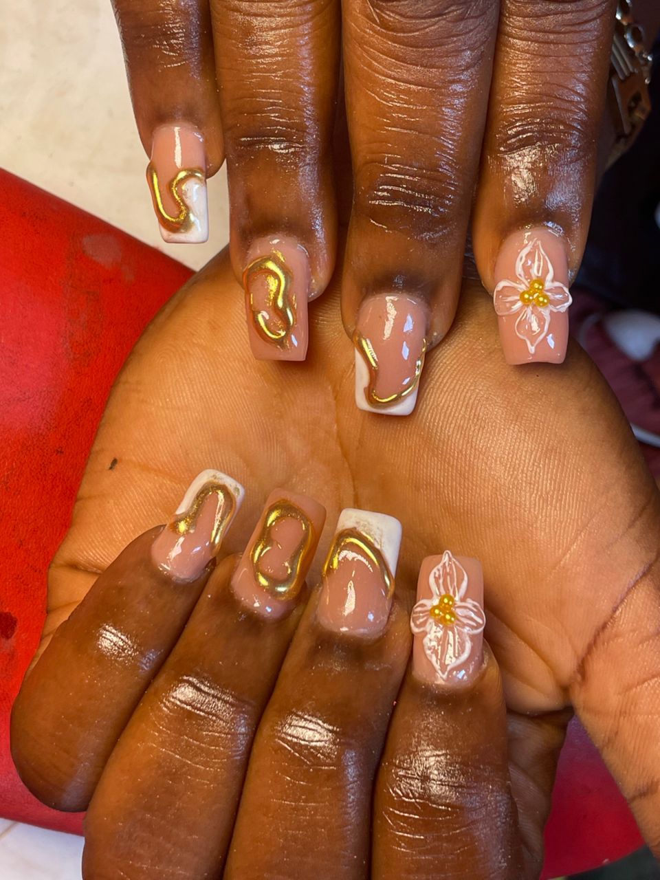 Bold nail art with embellishments